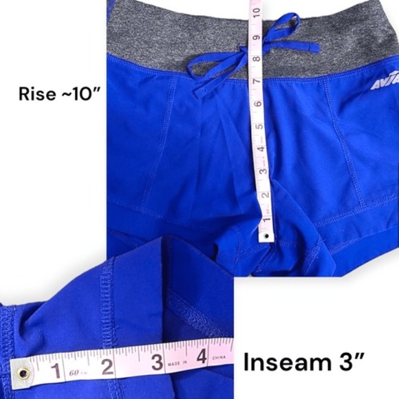 Avia Women's Athletic Performance Shorts Size L Blue Elastic Waistband Sporty - Picture 7 of 8